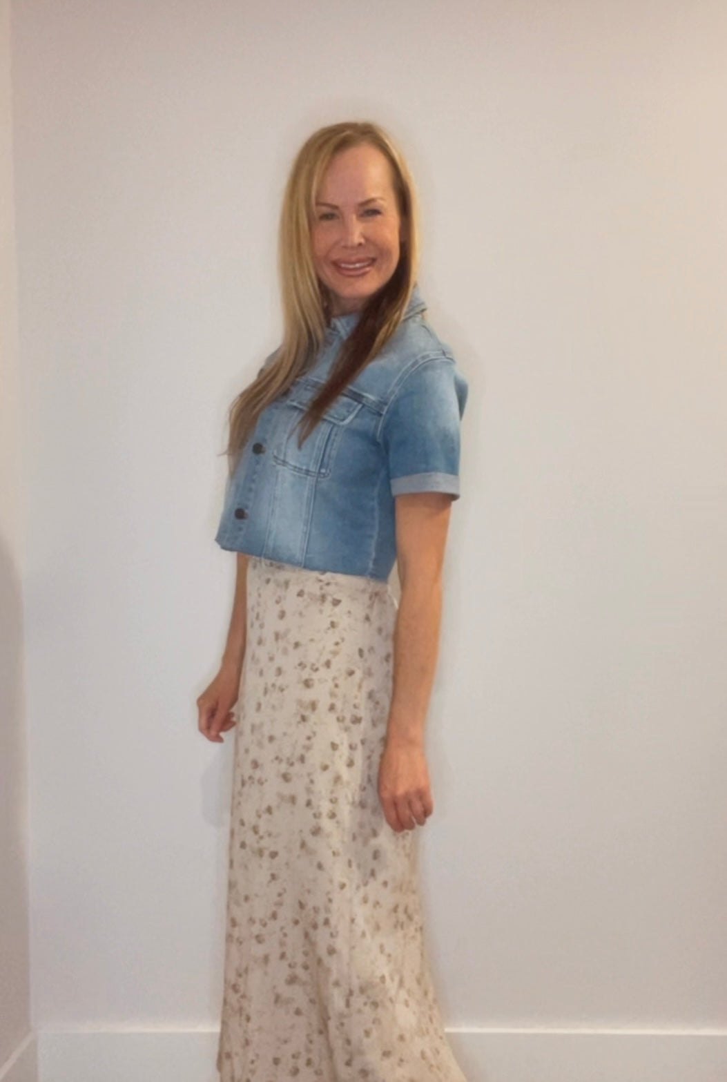 Hidden Cropped Denim Jacket, thumbnail 4