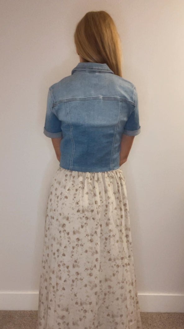 Hidden Cropped Denim Jacket, thumbnail 5
