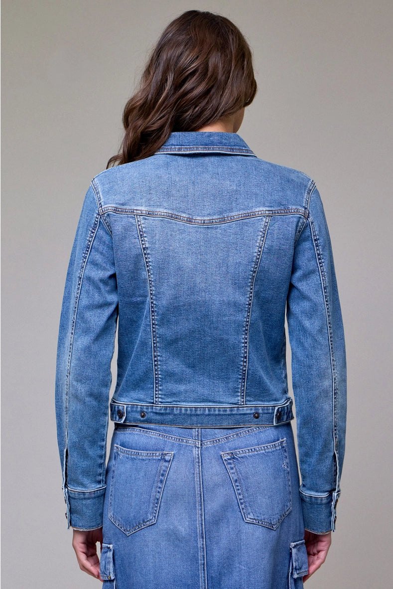 Hidden Fitted Denim Jacket, thumbnail 3