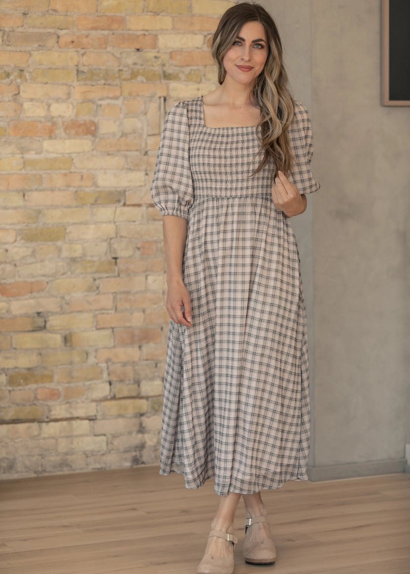 Kayleen Plaid Maxi dress