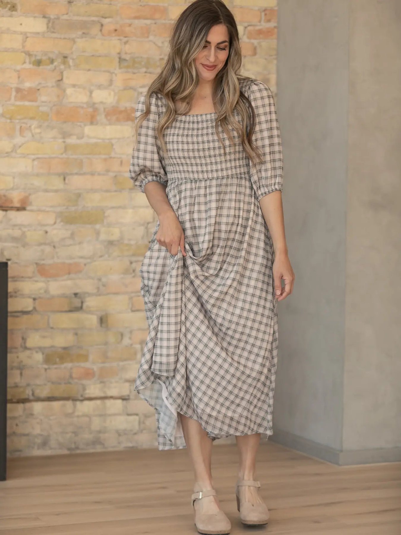 Kayleen Plaid Maxi dress, alternate view