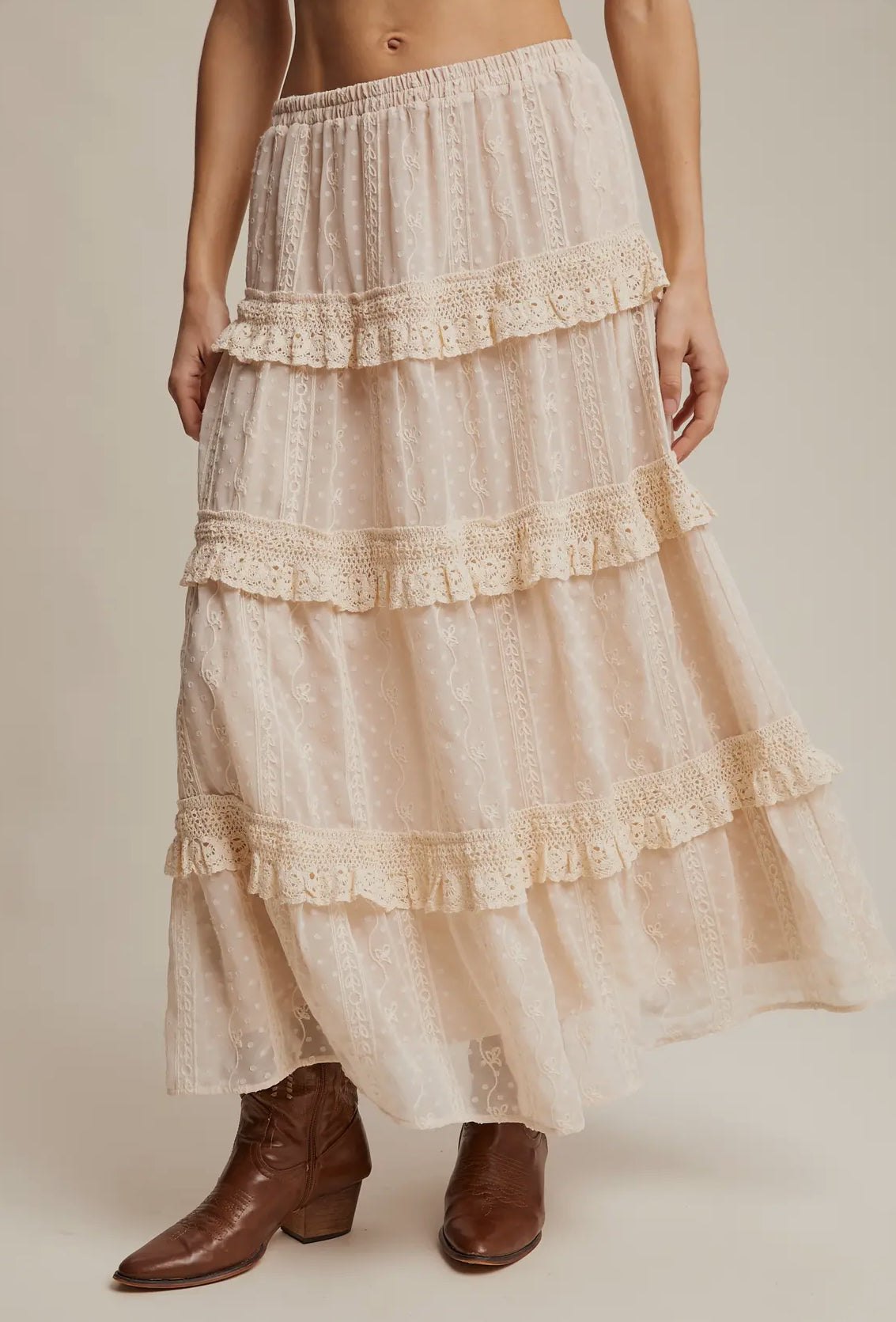 Ecru Lace Maxi skirt, thumbnail 3
