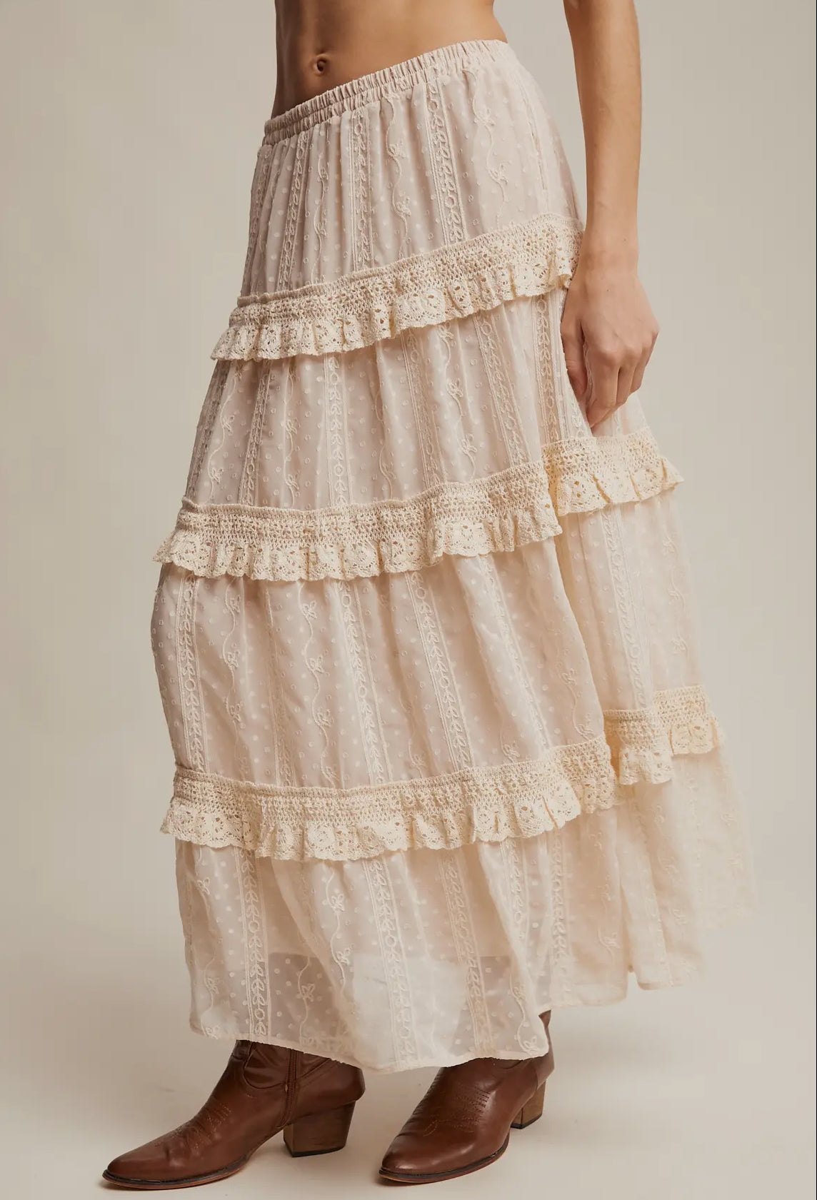 Ecru Lace Maxi skirt, thumbnail 5