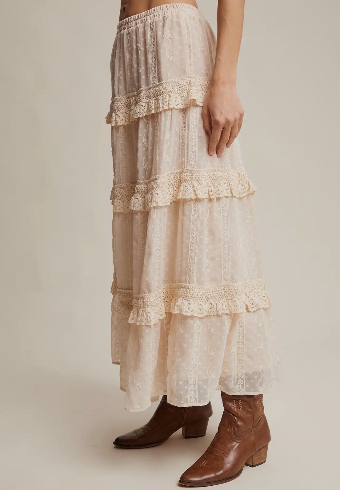 Ecru Lace Maxi skirt, thumbnail 6