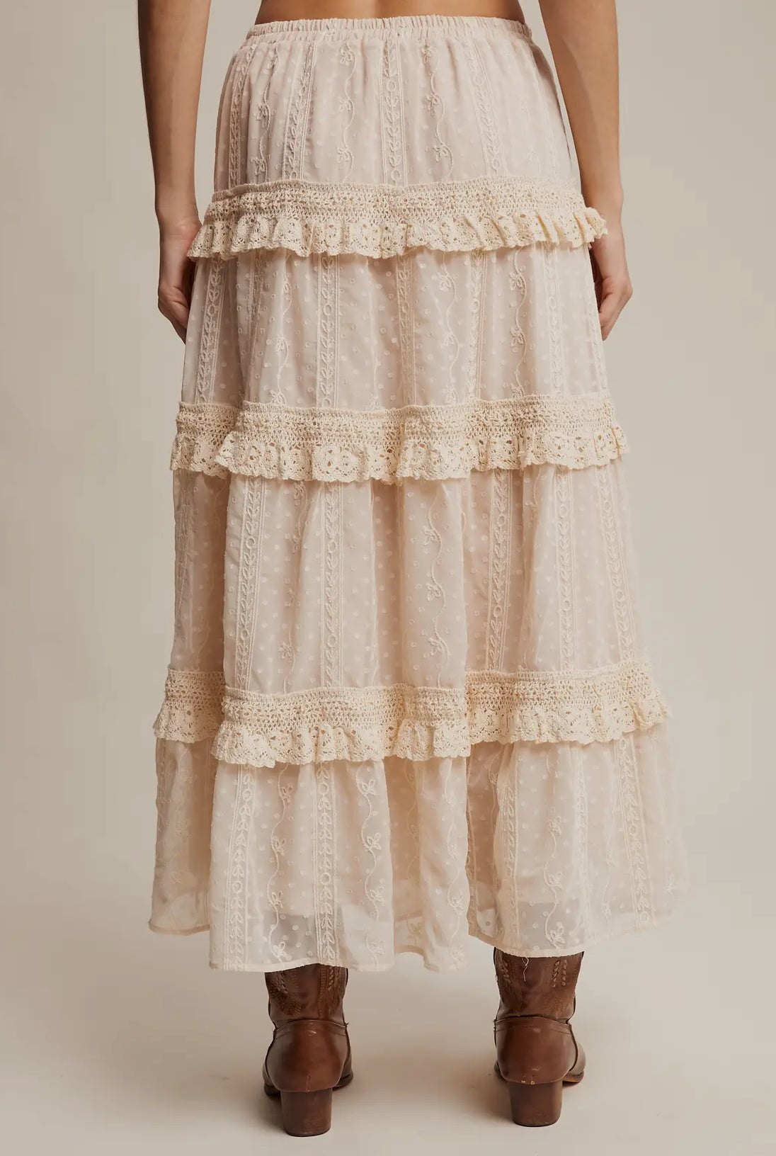 Ecru Lace Maxi skirt, thumbnail 7