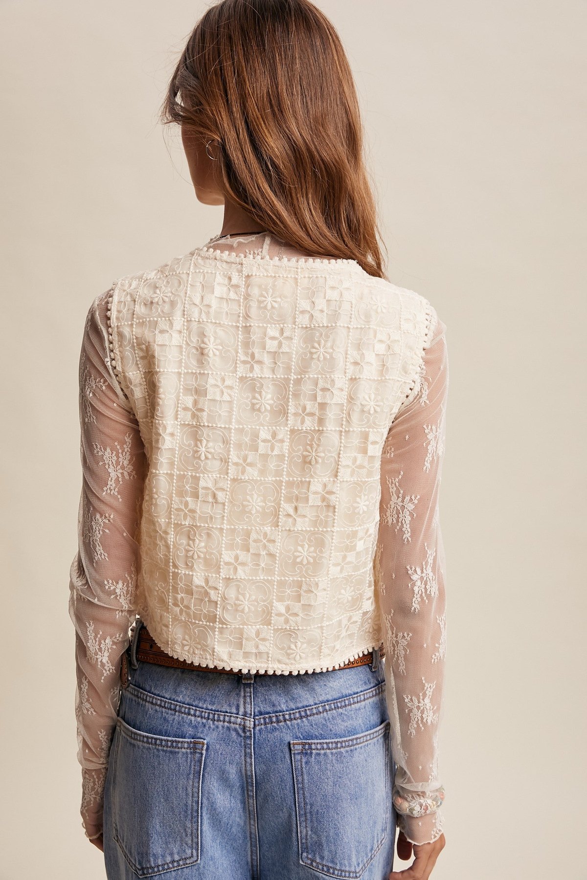 Lace Eyelet Vest, thumbnail 4