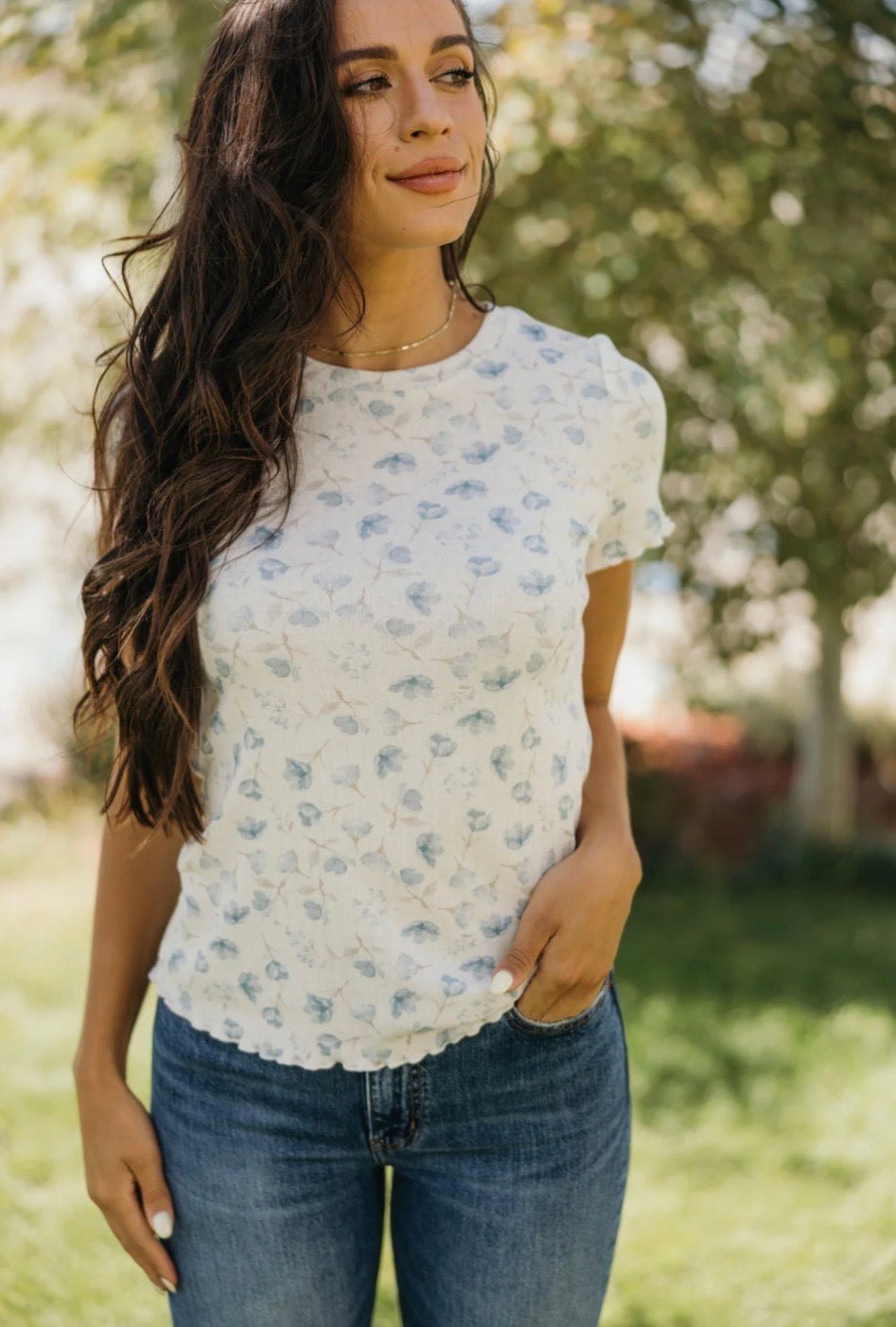 Lettuce Edge Tee in Blue Horizon