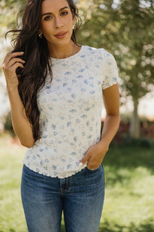 Lettuce Edge Tee in Blue Horizon, thumbnail 3