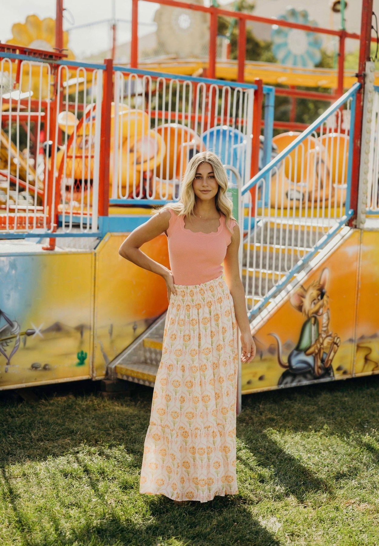 Maxi Skirt in Folk Garden