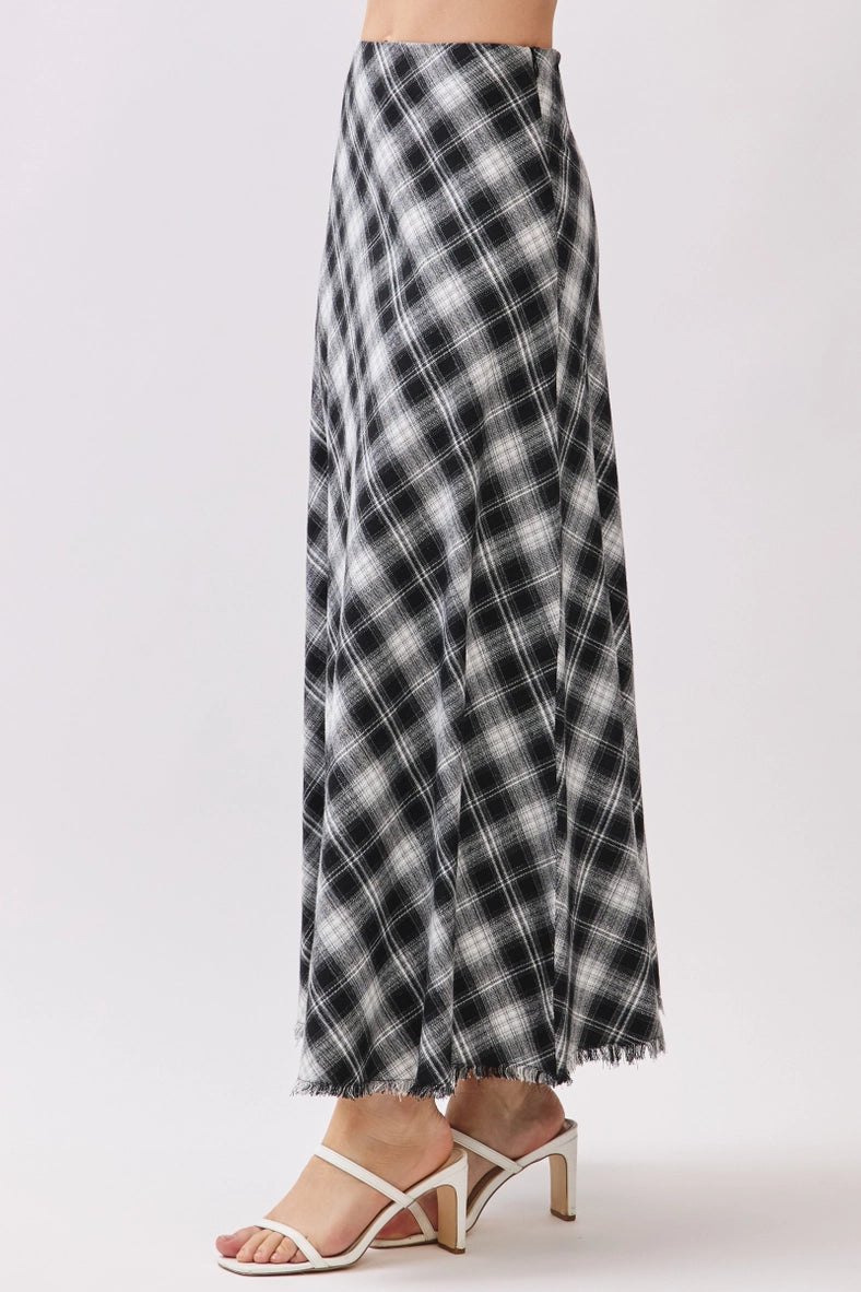 Black and White Plaid Maxi Skirt, alternate view
