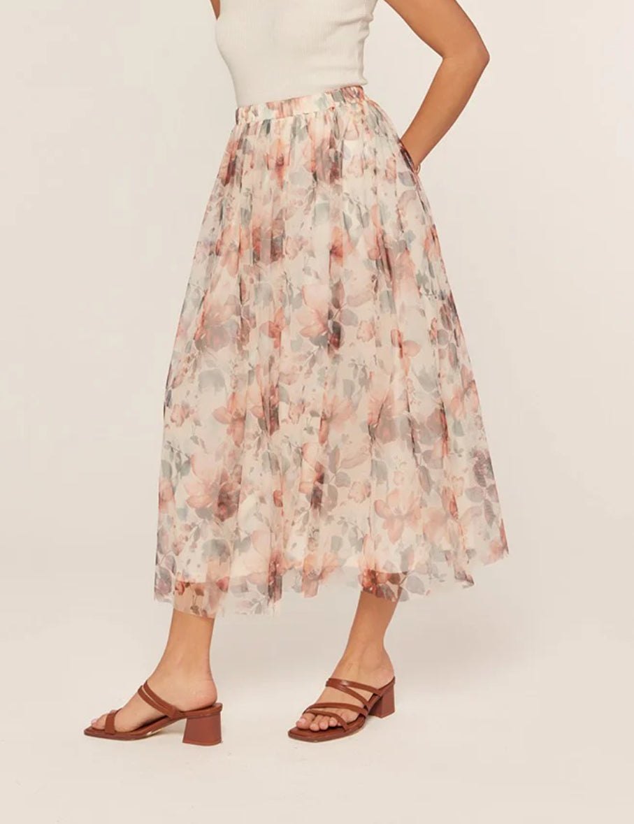 Blushing Garden Floral Midi Skirt, thumbnail 3