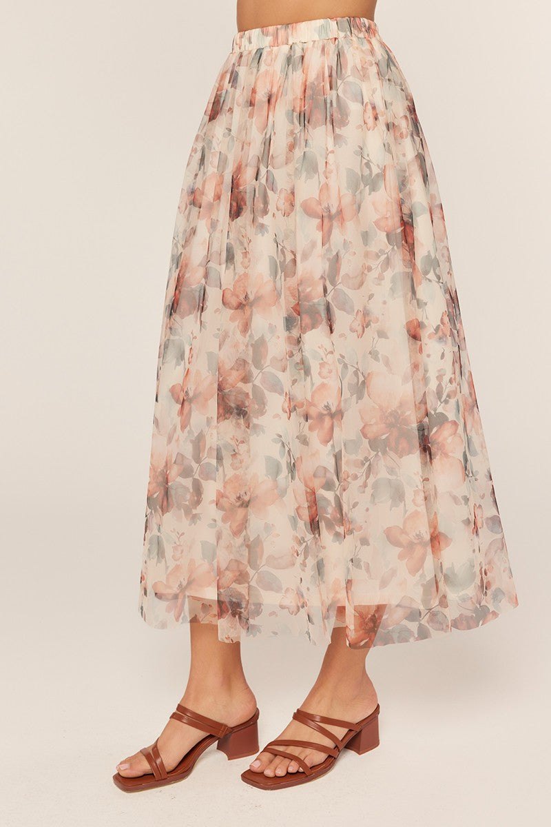 Blushing Garden Floral Midi Skirt, thumbnail 5
