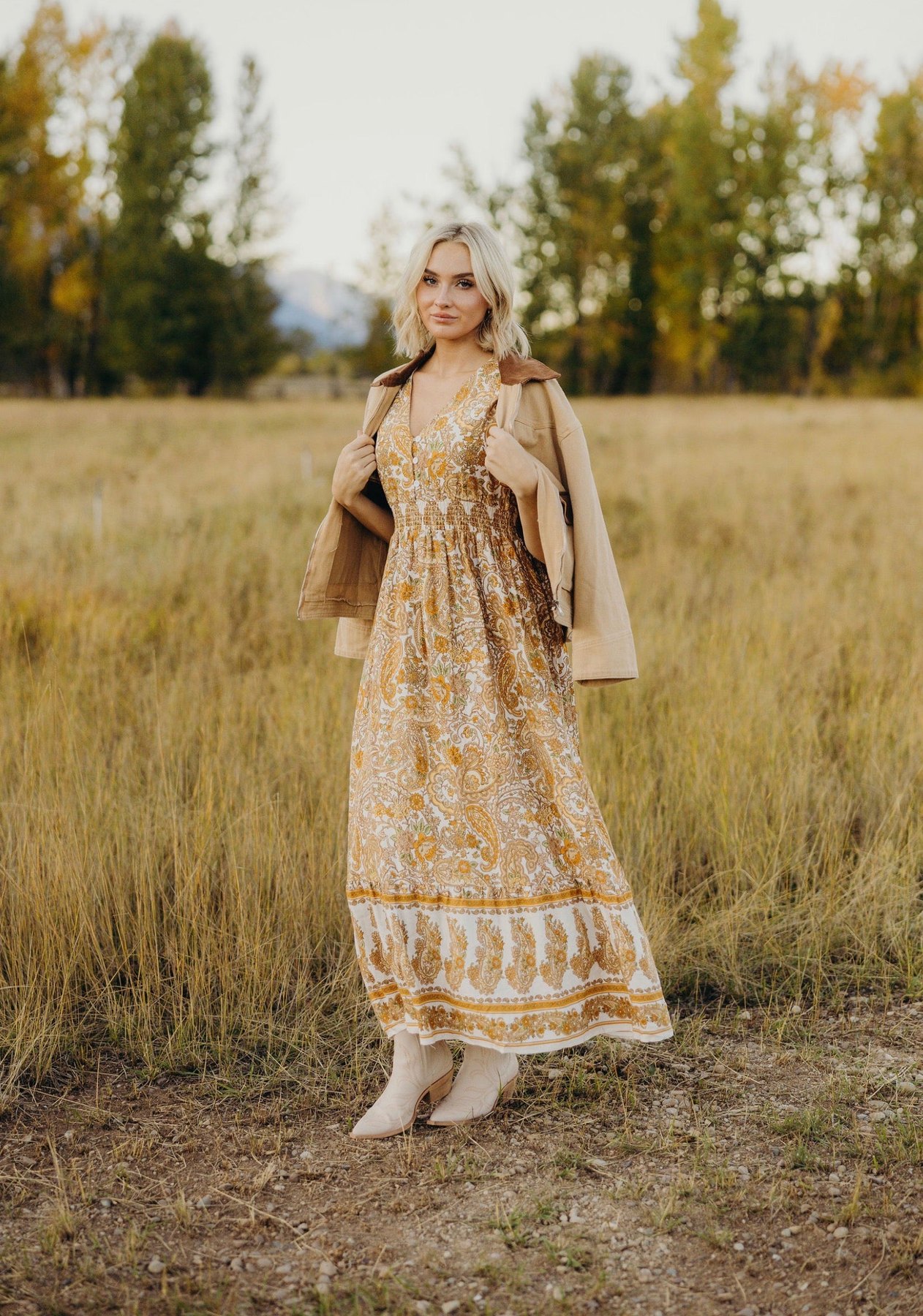 Reeves Maxi Dress in Golden Hour, alternate view