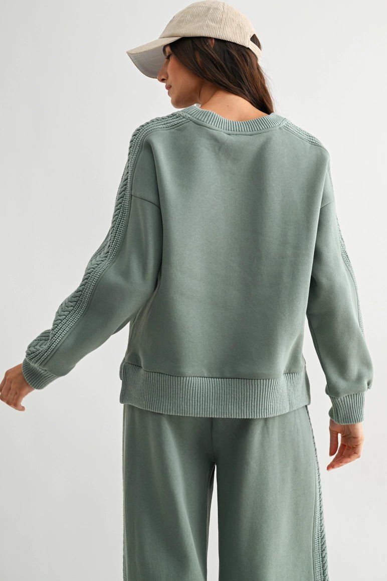 Sage Cable Knit Lounge Set, thumbnail 4