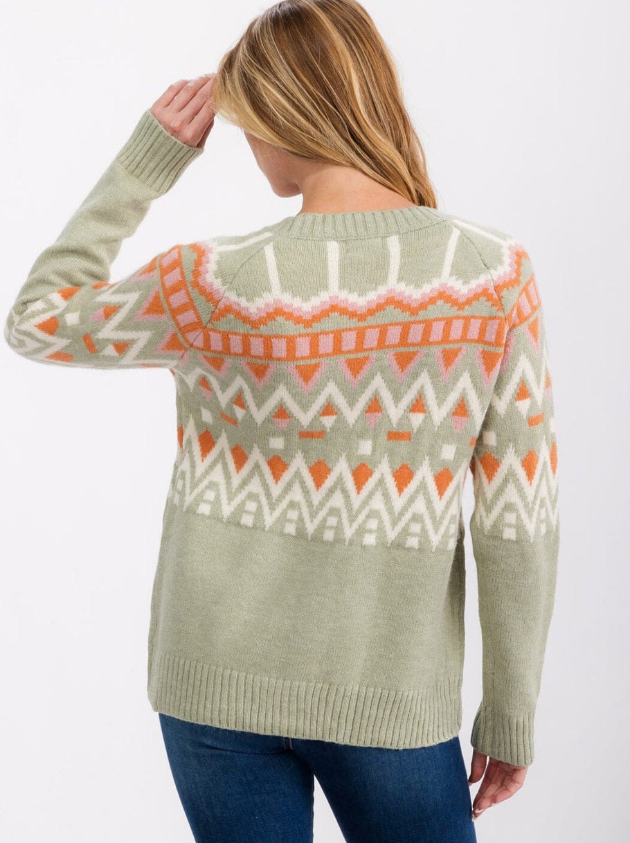 Sage Geometric Print Cardigan, alternate view