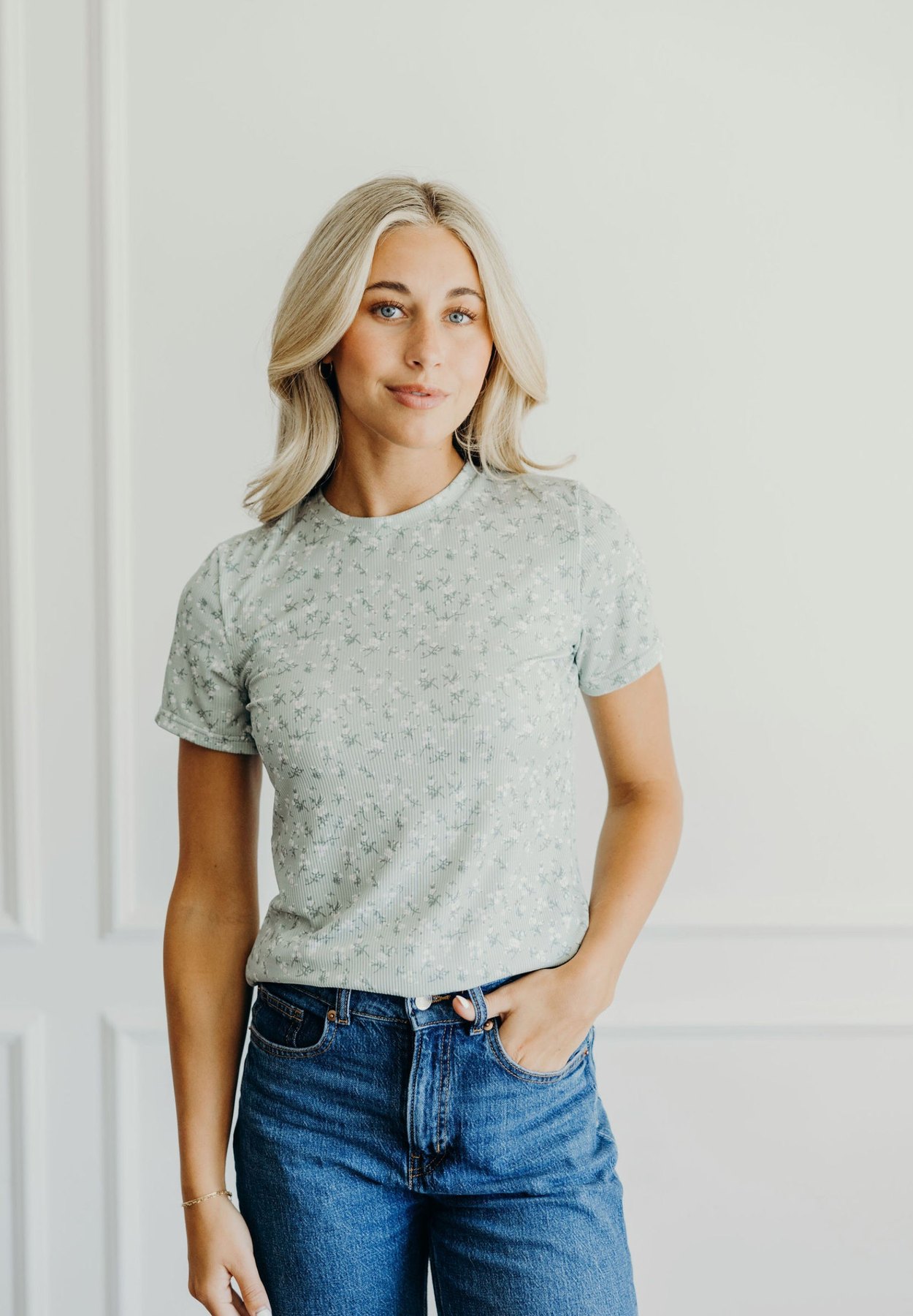 Sagebrush Floral Ribbed Tee
