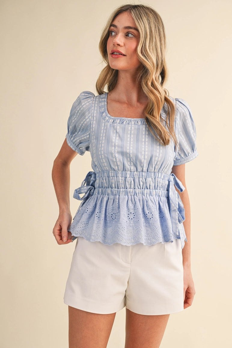 Cornflower Peplum Top, alternate view
