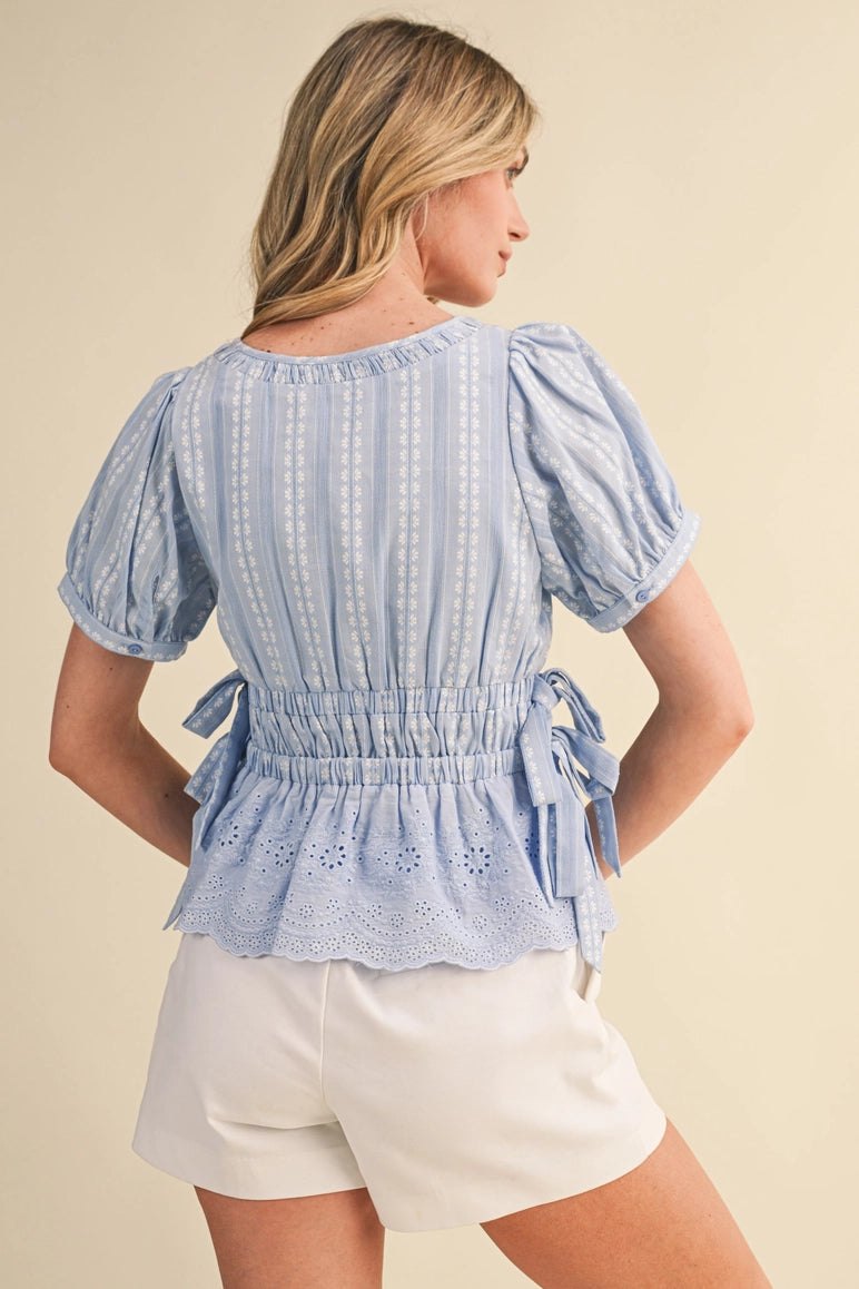 Cornflower Peplum Top, thumbnail 6