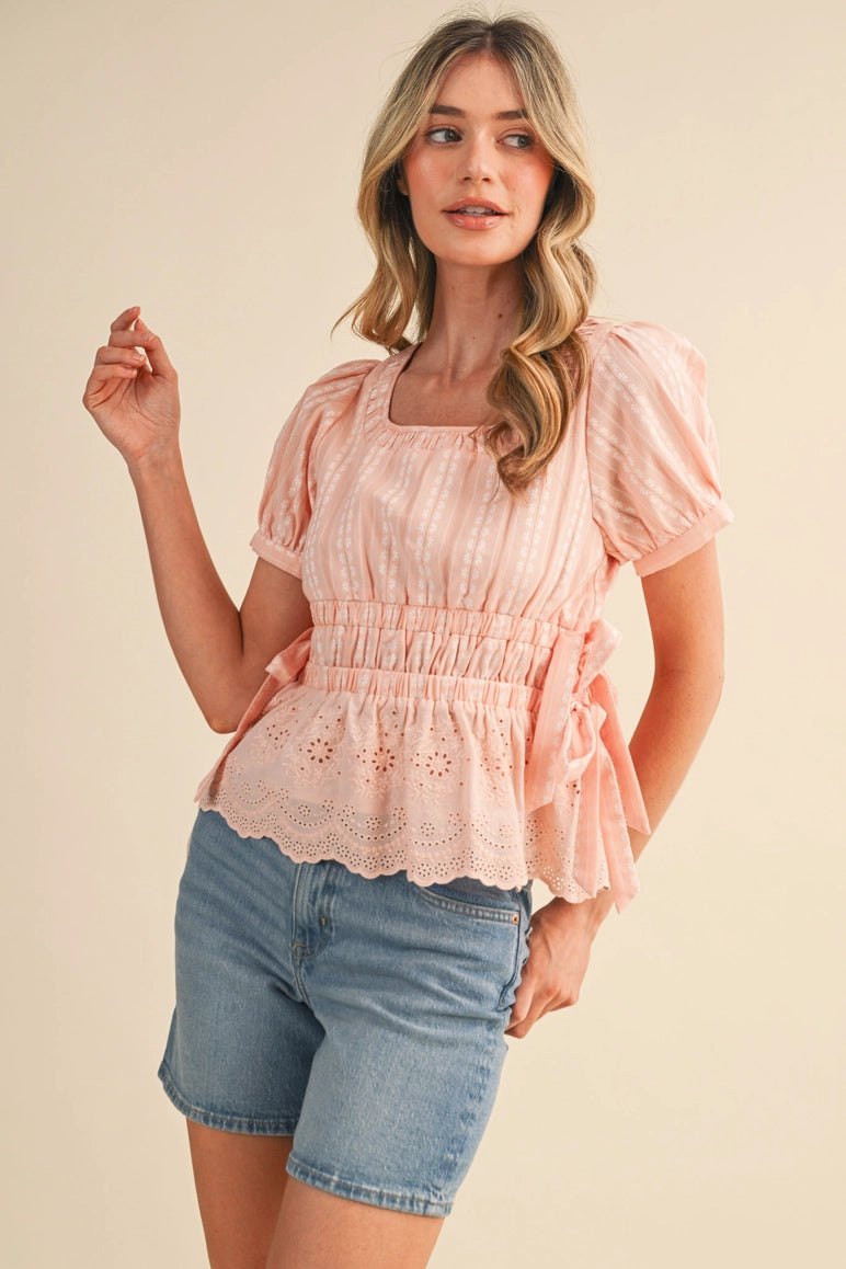 Peach Peplum Top