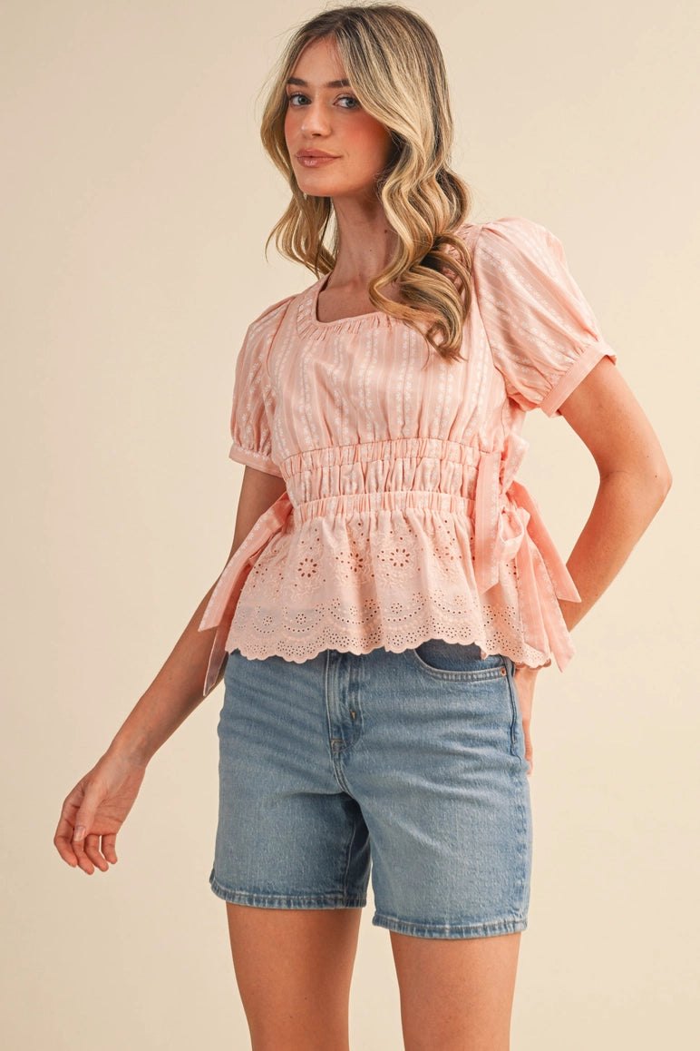 Peach Peplum Top, thumbnail 3