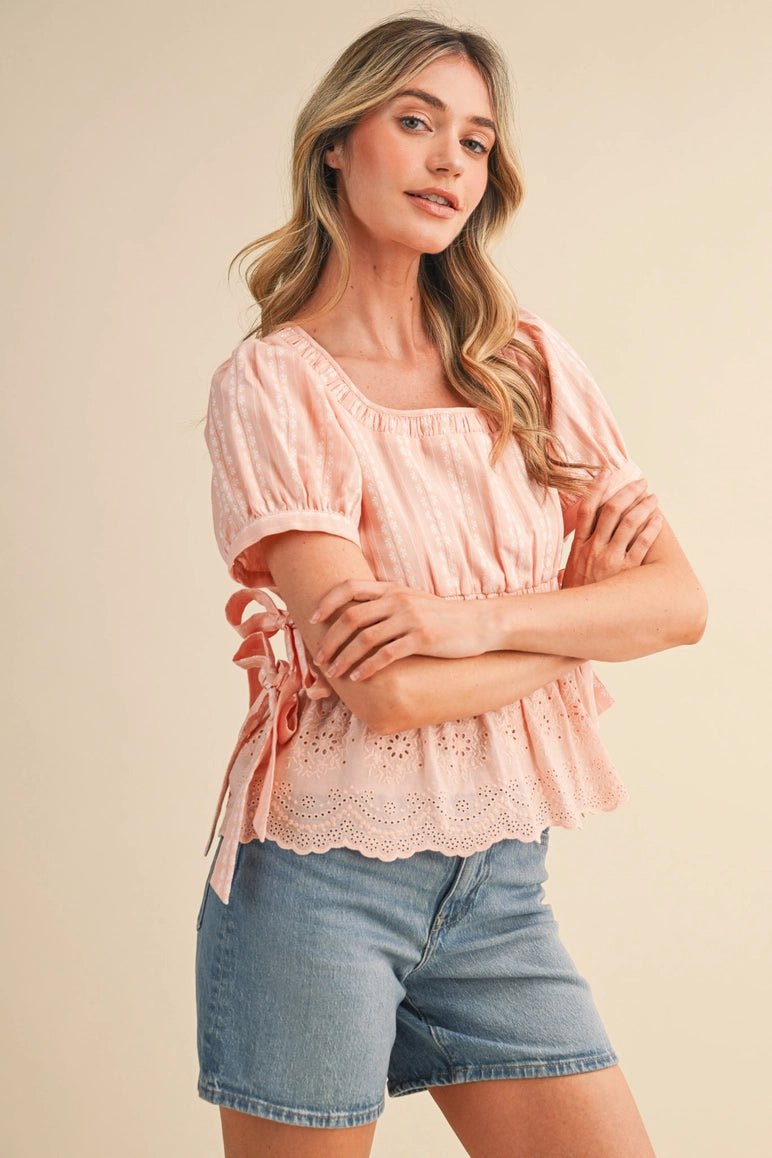 Peach Peplum Top, thumbnail 4