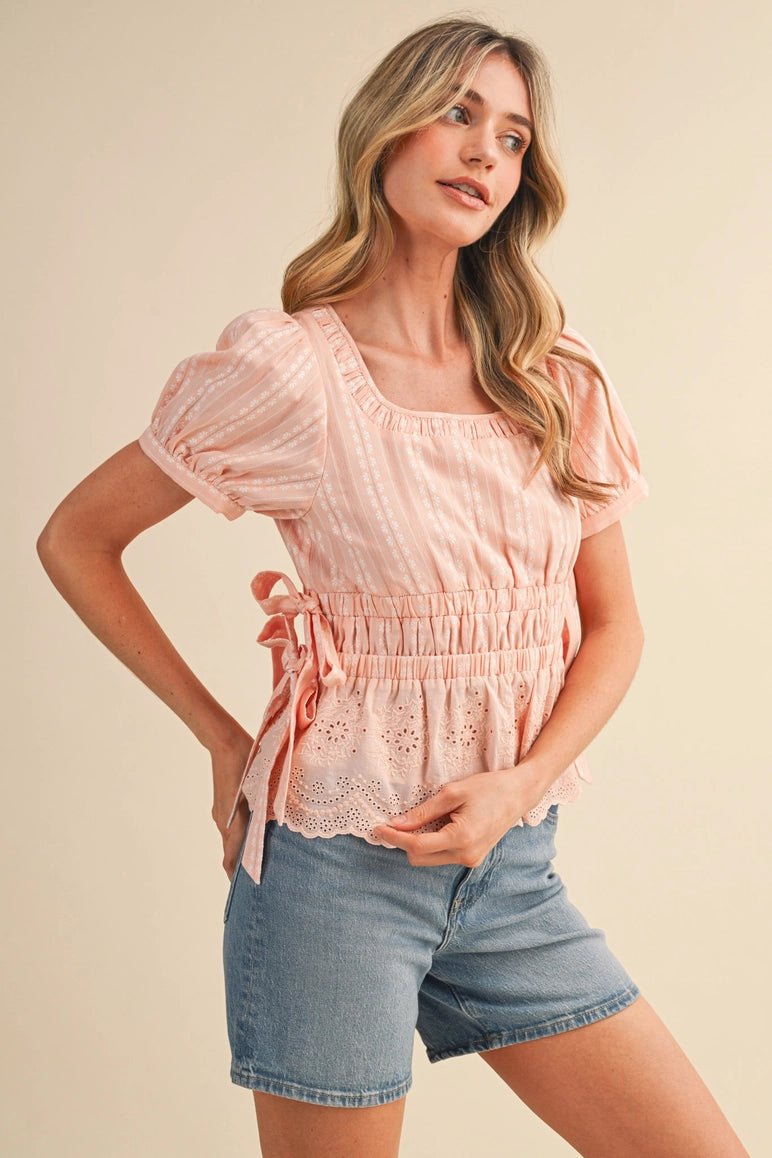 Peach Peplum Top, thumbnail 5