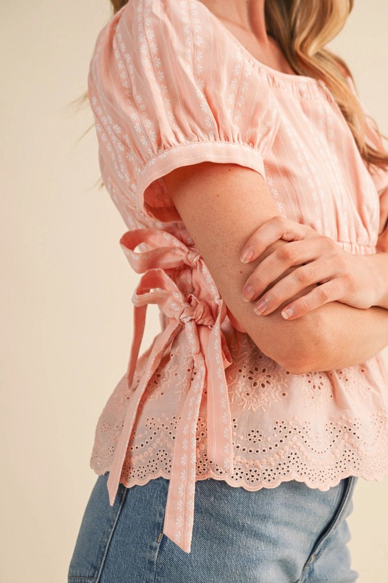 Peach Peplum Top, thumbnail 6